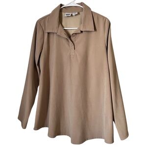 Take Nine Maternity Women’s Khaki Collard Long Sleeve Cozy Shirt Sz-S